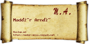 Madár Arnó névjegykártya